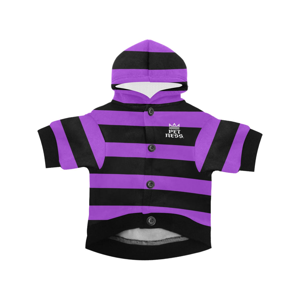 PetNess Animal Royalty Stripe Dog Hoodie Purple/Black PETNESS