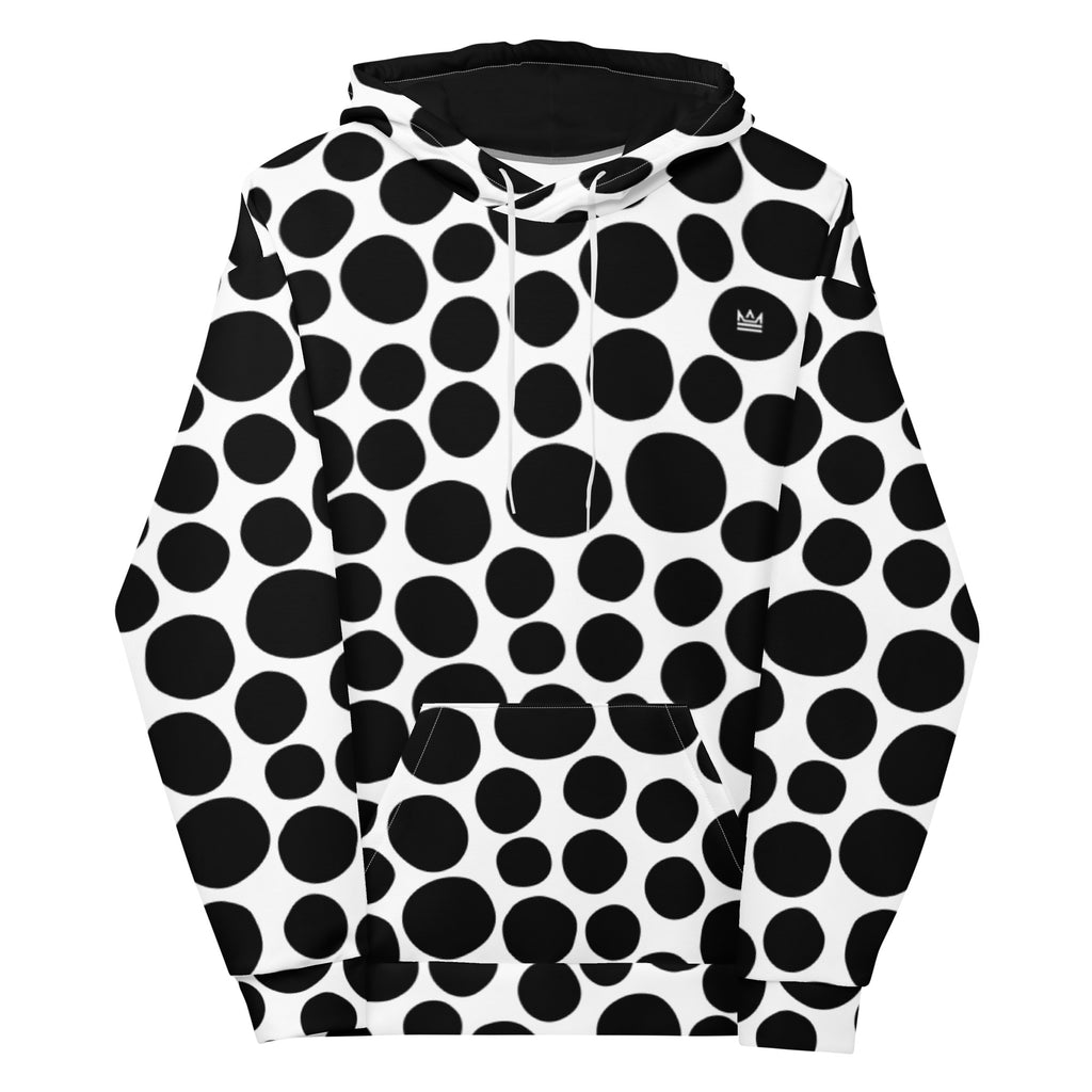 White/Black Big Polka Dots Mens Hoodie – PET-NESS