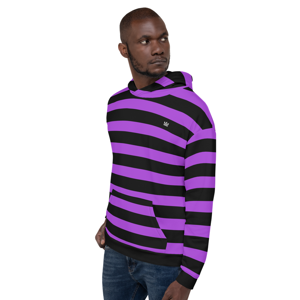 Purple and black striped hoodie new arrivals