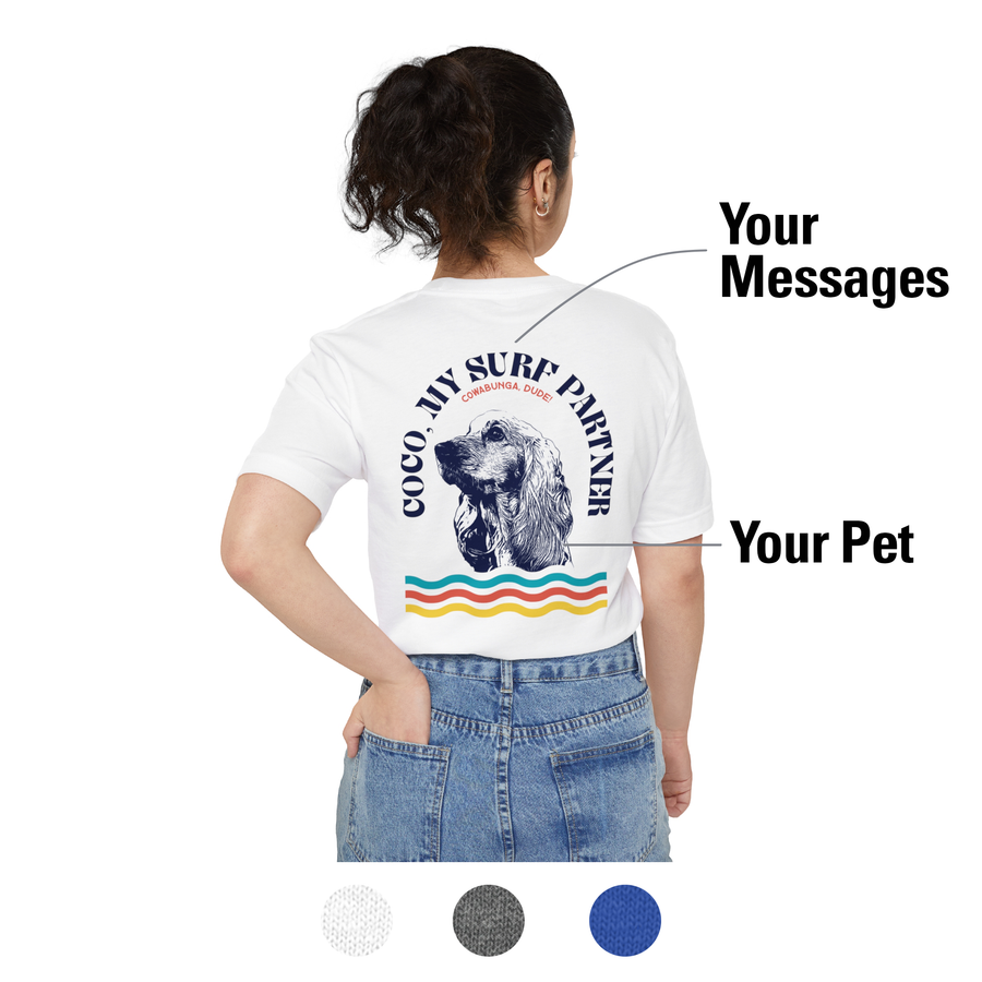 My Pet Custom Womens Pocket T-Shirt Retro Surf