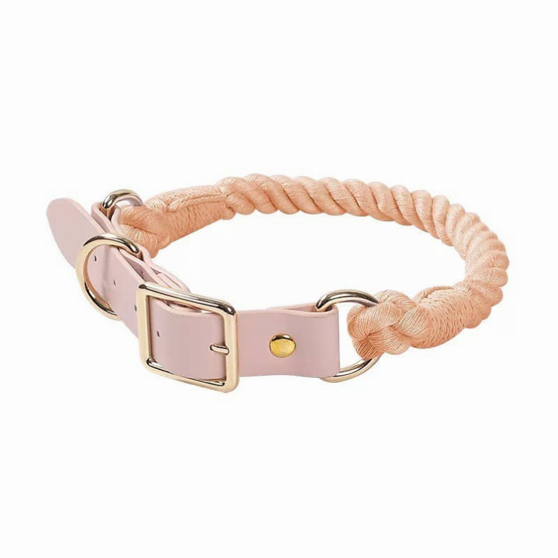 Luxe Royal Leather Rope Leash and Collar Set