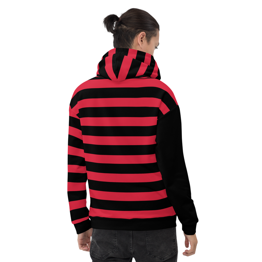 Hot Topic Red And Black Striped Hoodie Naruto Jacket Red Black