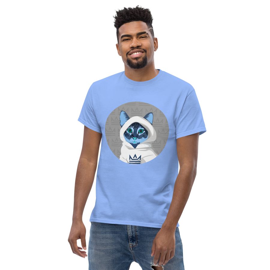 Blue Hoodie Cat Mens T-Shirt